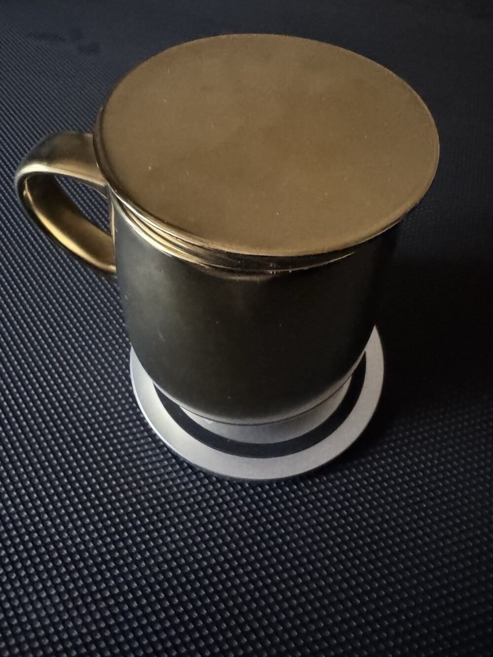 OHOM Ui Monogram Golden Self-Heating Mug & Warmer Set Letter B.